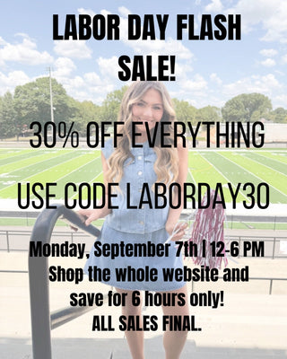 Labor Day Flash Sale ⚡ 30% Off Everything — 6 Hours Only!