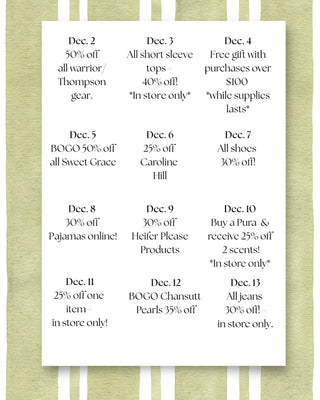 The 12 Days of Christmas Sale — Daily Deals You Don’t Want to Miss!