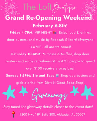 You’re Invited! Join Us for Our Grand Re‑Opening Weekend 🎉