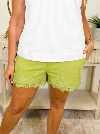 Brooklyn Lace Shorts - Matcha