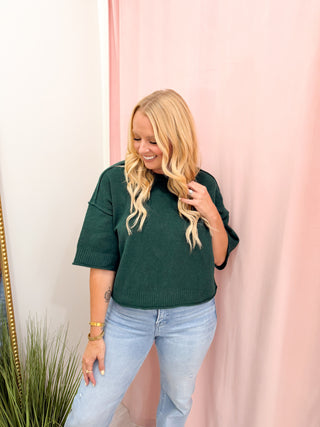 Bella Sweater Top - Dark Green