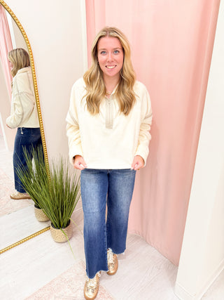 Sadie Half-Zip Pullover - Ivory