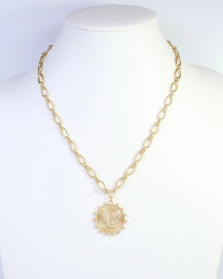 Carmen Coin Necklace Eagle - Worn Gold