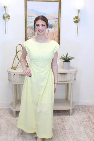 Lily Midi Dress - Lemon Drop