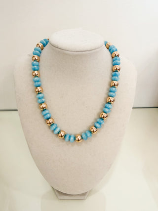 10MM Flat Candy & CCB Beaded Necklace