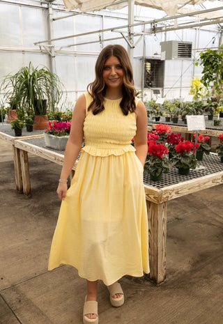 Marissa Sleeveless Dress - Lemon
