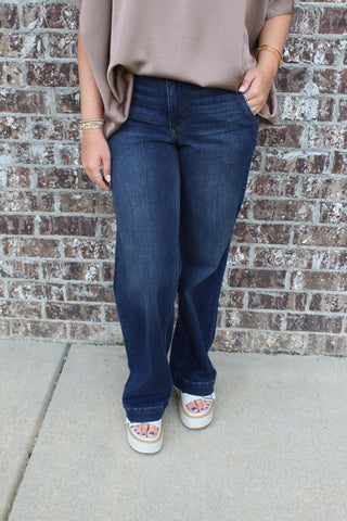Judy Blue Wide Leg - Dark Denim