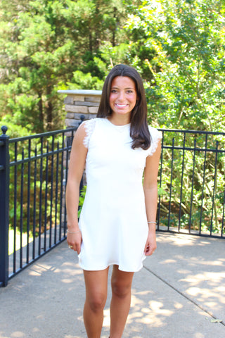 Abigail Sleeveless Lace Dress - Cream