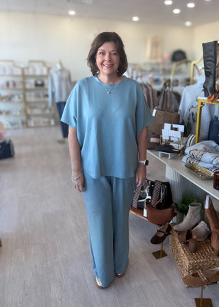 Scuba Curved Hem Plus Set - Blue Grey