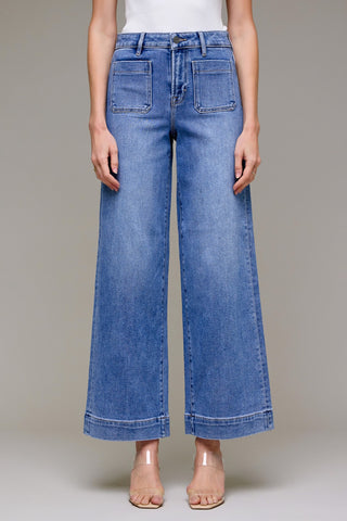 Hidden Front Pocket Jeans - Medium Denim