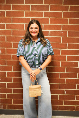 Dani Striped Top - Green Blue