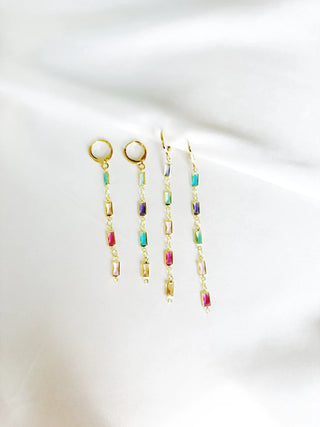 Glass Painted Earrings - Short