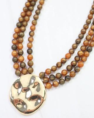 Kori Beaded Layered Pendant Necklace