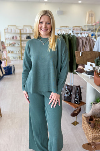 Viscose Sweater Pant Set - Ash Jade