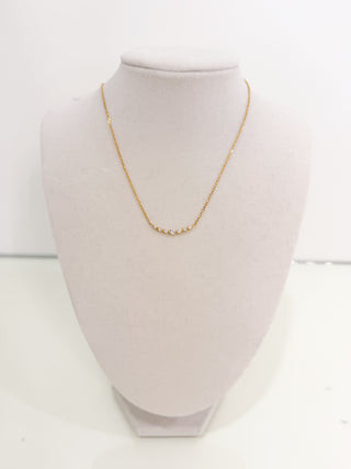 Remmi 18K Gold Non-Tarnish Crystal Station Chain Necklace