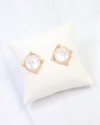 Rochester Faceted Stud Earring - Gold
