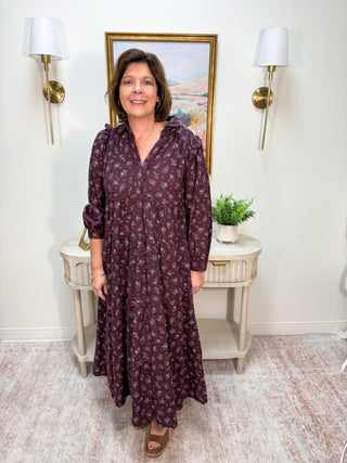 Scout Puff Sleeve Plus Dress - Plum