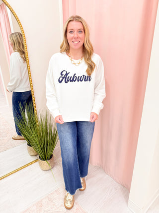 Auburn Cropped Sweatshirt - White