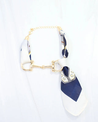 Lana Horsebit Scarf Bracelet - Navy