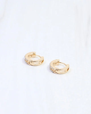 Kacey Double Row CZ Huggie Earring - Gold