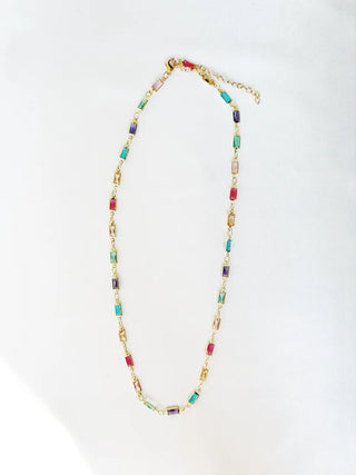 Painted Glass Necklace - 17in