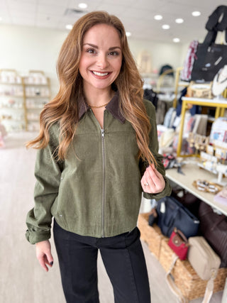 Corduroy Jacket - Dark Olive