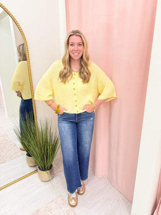 Malori Button Down Cardigan - Yellow