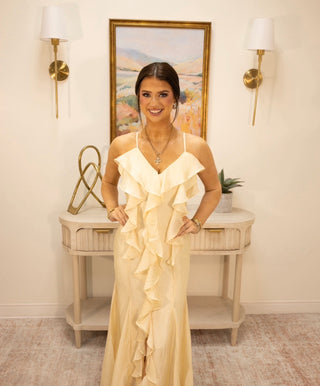 Penny Ruffle Maxi Dress - Cream