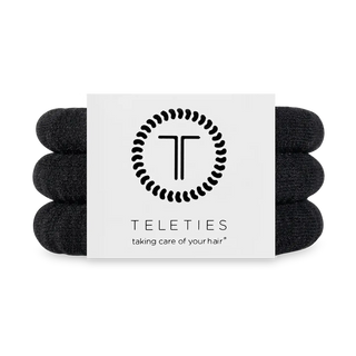 Teleties Nylon Hair Ties Small - Jet Black