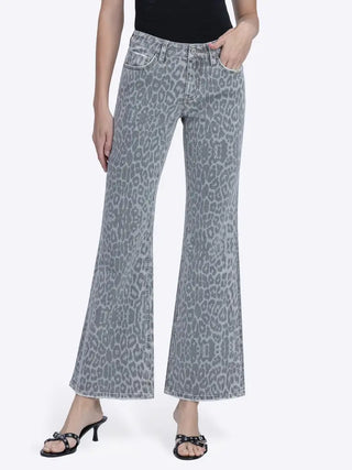 Vervet Mid Rise Flare - Grey Leopard