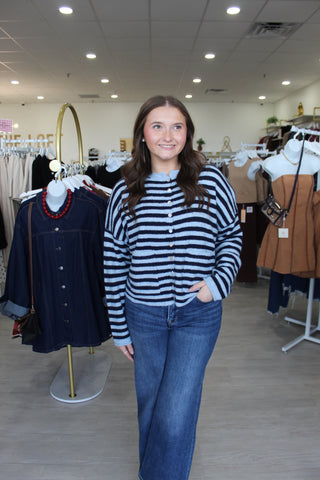 Addie Sweater - Navy/Blue