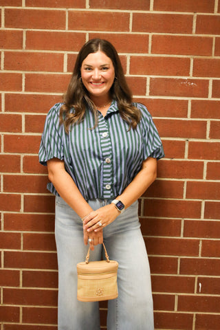 Dani Striped Top - Green Blue