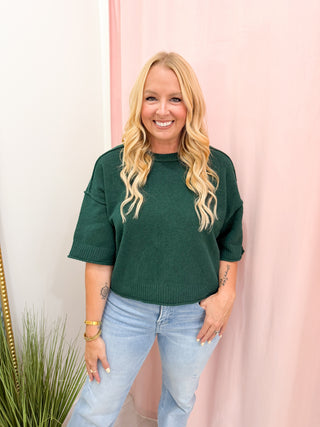 Bella Sweater Top - Dark Green