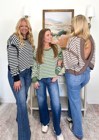 Leah Striped Top - Green