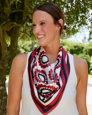 Lucy Floral Scarf Medium - Garnet/Black