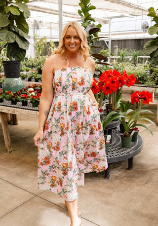 Hallie Midi Dress - Pink