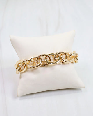 Mason Link Stretch Bracelet - Gold