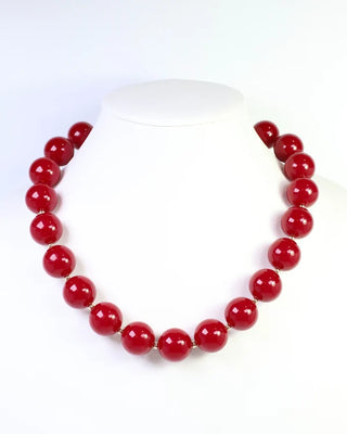 Megan Beaded Necklace - Burgundy