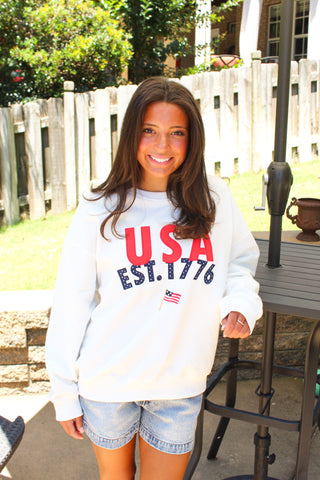 USA Graphic Sweatshirt - White