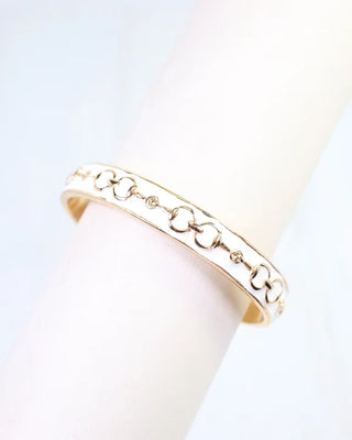 Kaylene Horsebit Cuff Bracelet - White