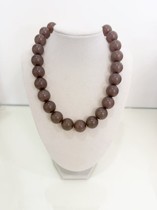 Clolored Ball Necklace - Taupe