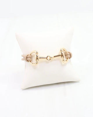 Ellery Horsebit Cord Bracelet - Taupe