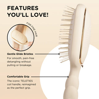Teleties Detangler Hair Brush For All Hair Types - Tan