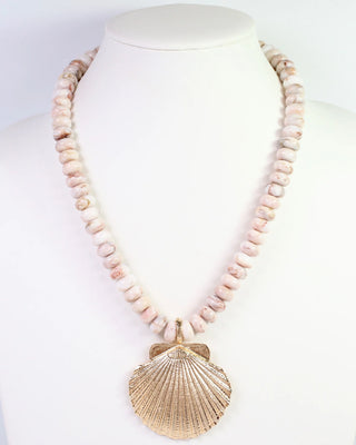 Kia Beaded Shell Necklace - Blush