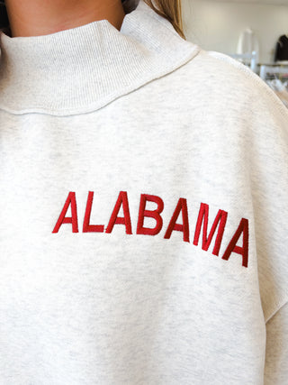 Mock Neck Sweatshirt - Small Alabama Embroidery