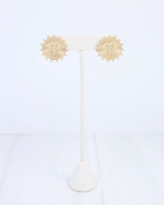 Carmen Coin Earring Elephant - Worn Gold