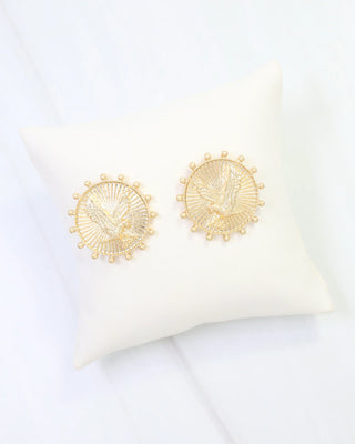 Carmen Coin Earring Eagle - Worn GOld