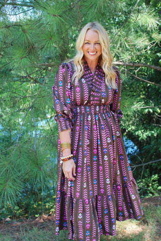 Janet Midi Dress - Brown