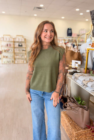 Viscose Sweater Vest - Light Olive