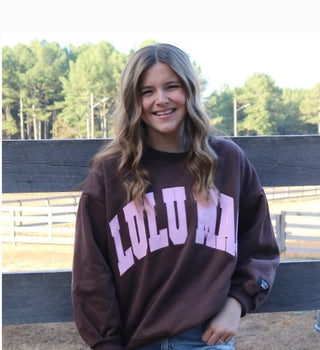Lulu Mac Brown Sweatshirt - Brown/Light Pink and Brown/Light Blue